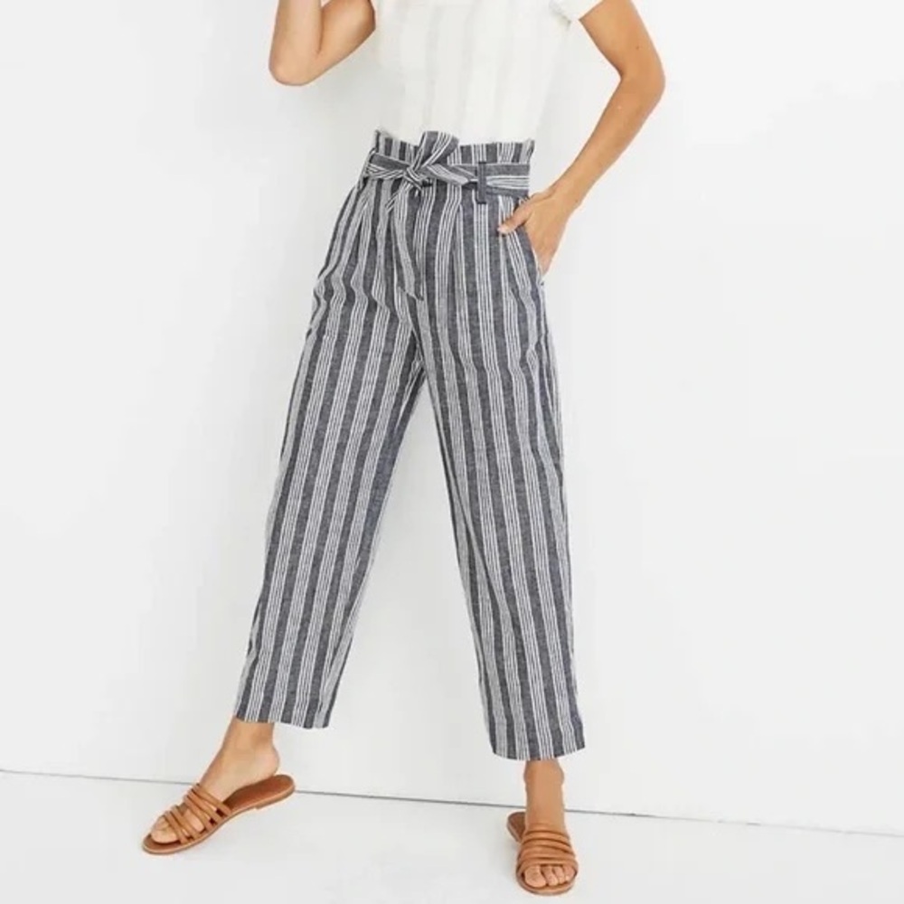 Madewell Size 2 Striped Paper Bag Pants